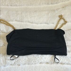 SHEIN Black and Gold Sleeveless Camisole Crop Top